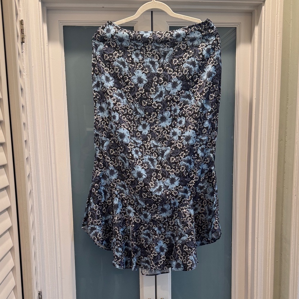 Free People A-Line Skirt in Blue Floral